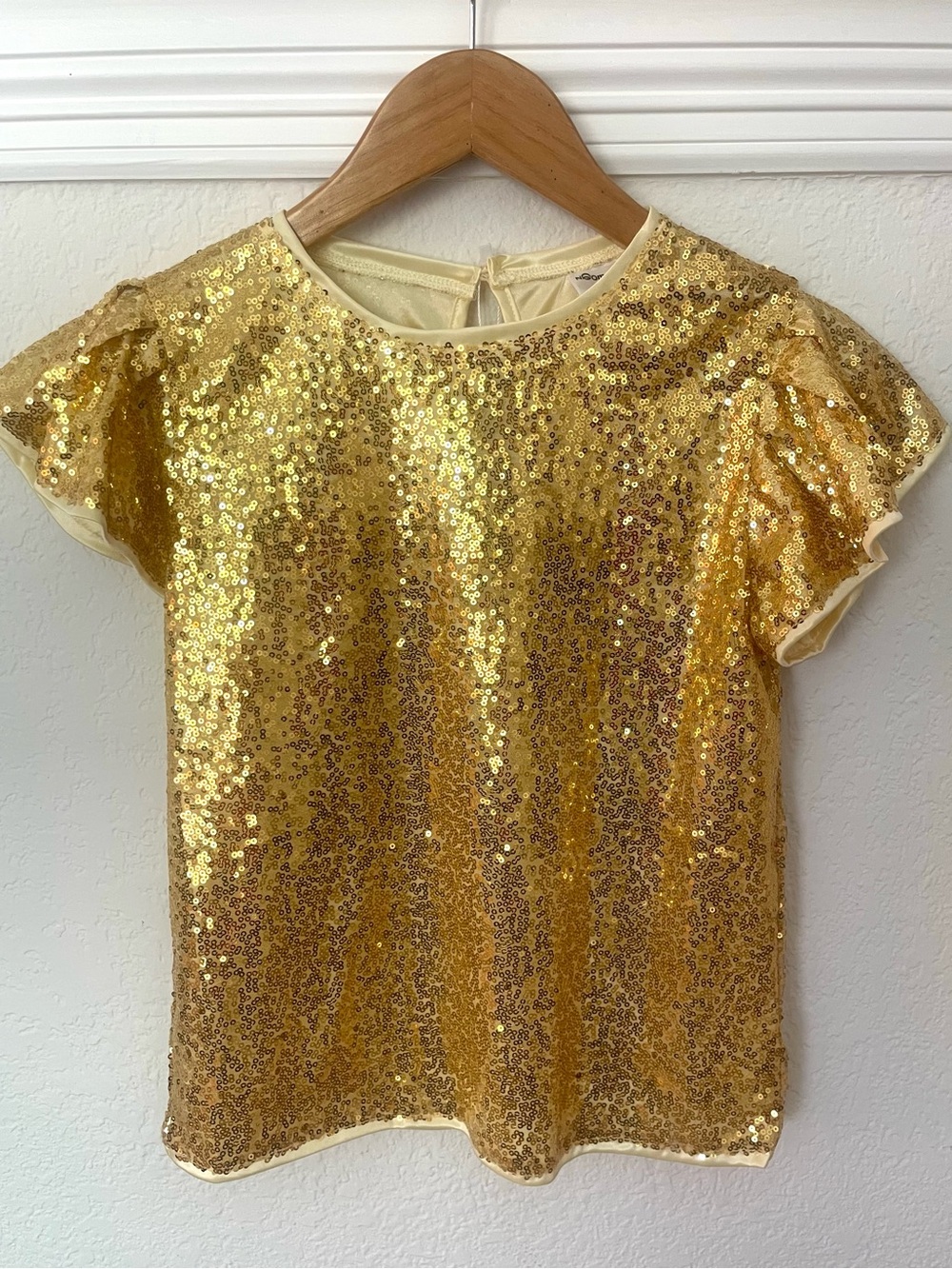 NWT Girls Gold Sequin Party Top Size Large (9–10 Years)